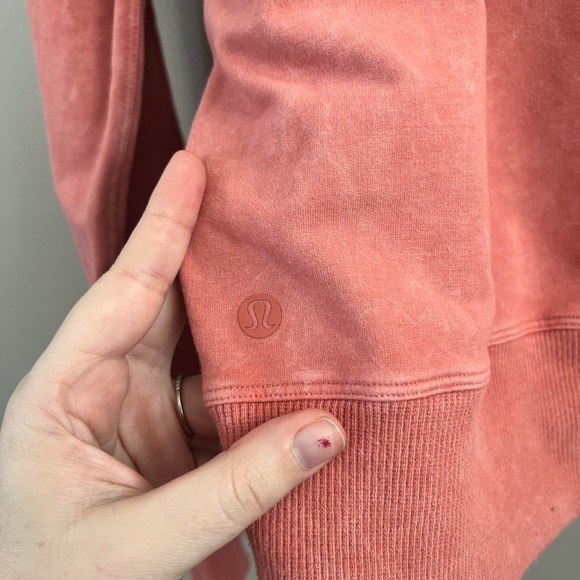 Lululemon Ready to Roll Crew *Dye Acid Rubber Dye Rustic Coral Sweatshirt Size 8 - Picture 7 of 11